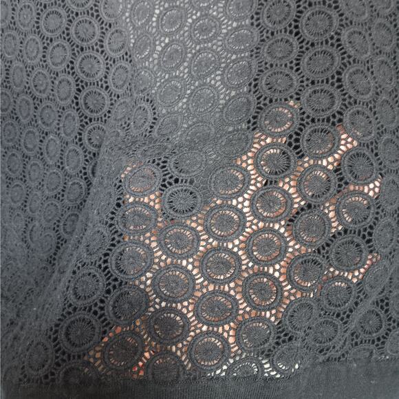 Premise Studio Cardigan Lace Like Back 3/4 Sleeve Size 1X Black - Picture 10 of 10